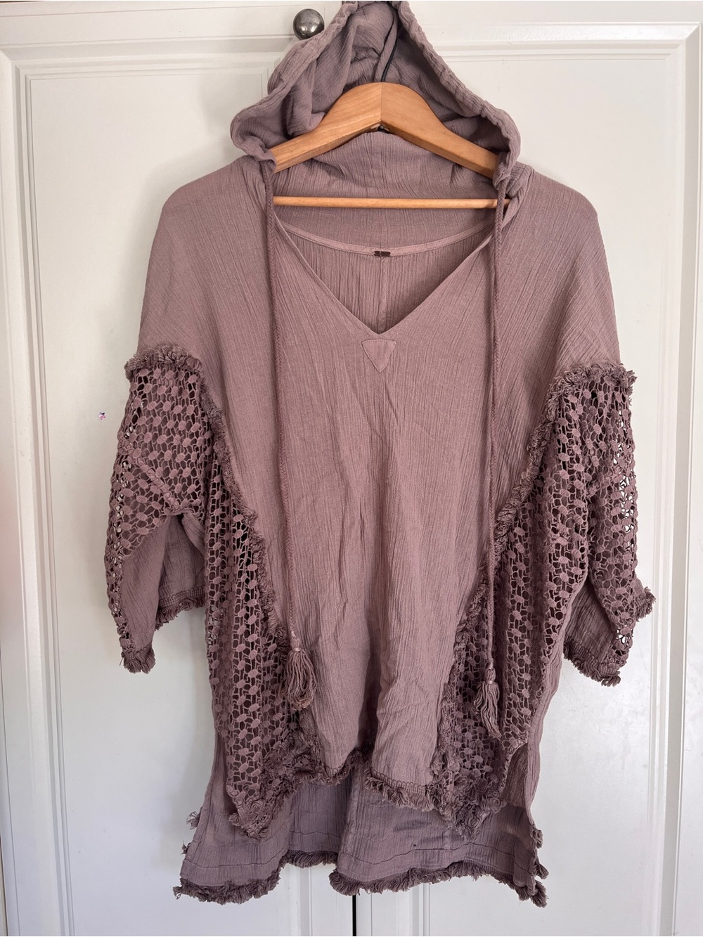 Free People Coverup Summer House Crochet Poncho O/S